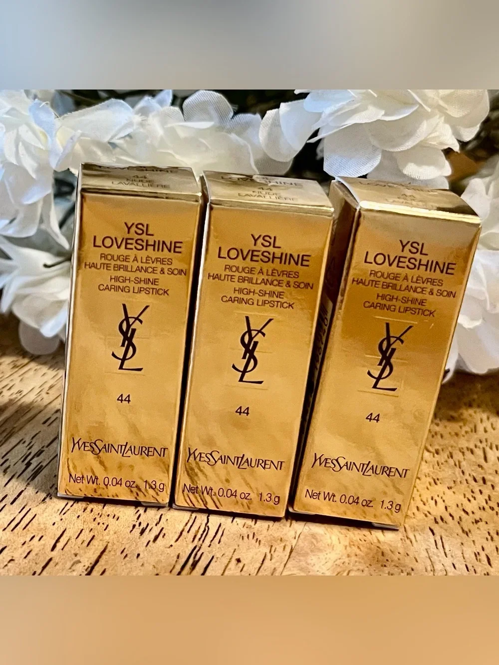Yves Saint Laurent YSL LOVESHINE Lipstick #44 - mini 0.04oz 1.3G x 3